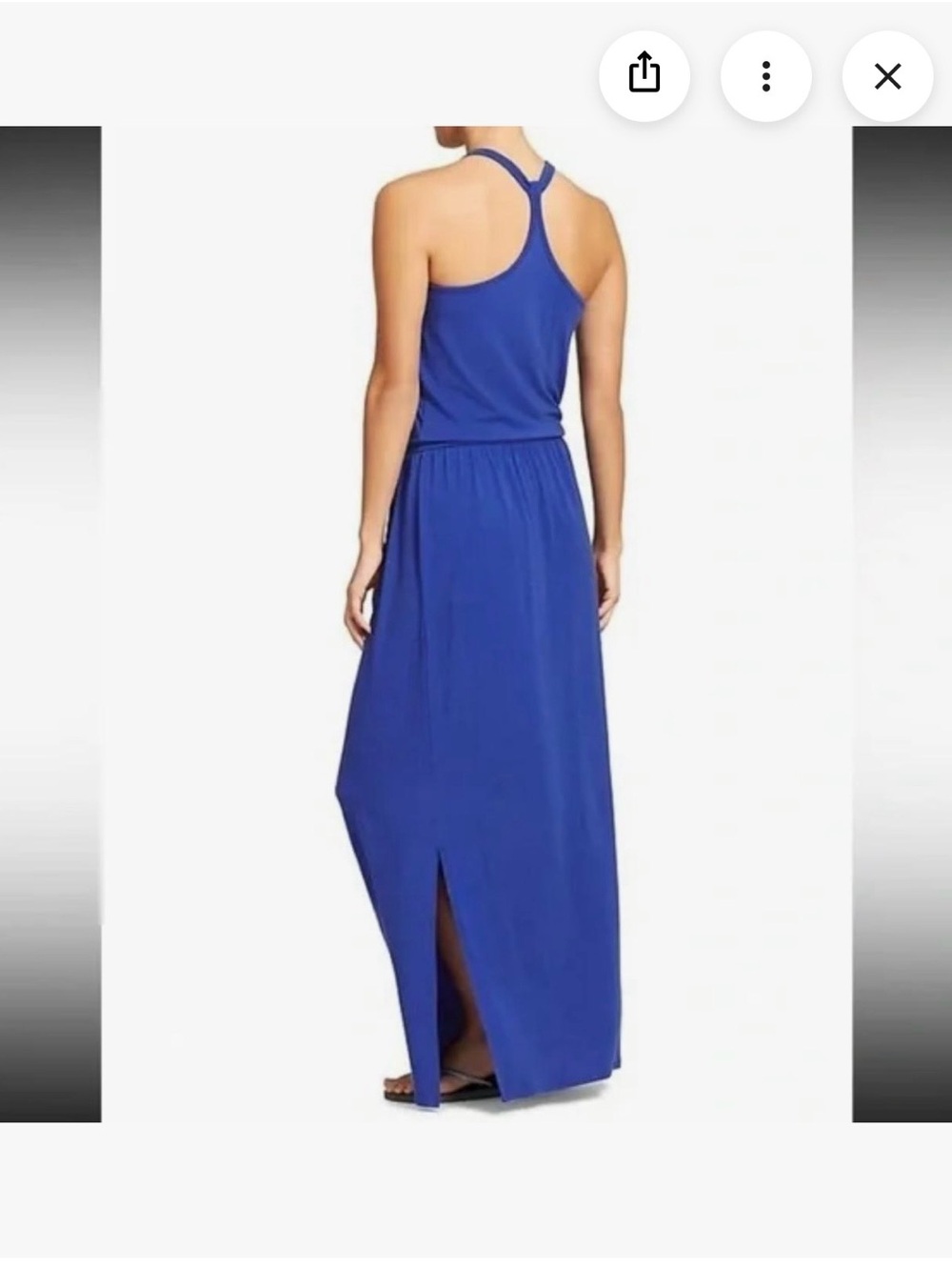 Athleta Royal Blue Racerback Maxi Dress with Back Slit